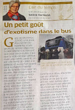 Un petit got d'exotisme dans le bus - Sabine Dormond - Article paru dans L'air du temps de Riviera-Chablais le 13 mars 2024