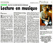 Article paru dans l'Echo Rollois et Aubonnois du 9 avril 2010