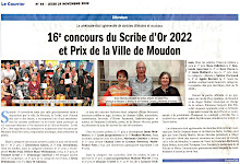 Concours littraire Moudon et Le Scribe d'or - Article paru le 24 novembre 2022 dans Le Courrier (cliquer ICI)