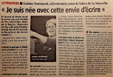 Sabine Dormond slectionne pour le Salon de la Nouvelle, Journal du Centre, mai 2023 (cliquer ICI)