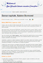 Critique de Danse nuptiale sur le site de Webliterra par Marylène Rittiner (cliquer ICI)