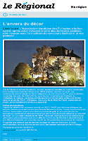 Concours littéraire. Article paru dans Le Régional, Bonus du Net du 12 juillet 2012 (cliquer ICI)