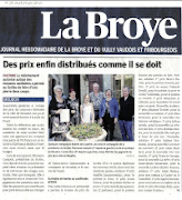 Le Scribe: Des prix enfin distribués comme il se doit. La Broye, jeudi 24 juin 2021 (cliquer ICI)