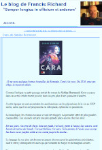 CARA, Sabine Dormond - recension de Francis Richard, septembre 2021 (cliquer ICI)