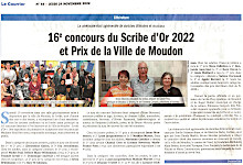 Concours littéraire Moudon et Le Scribe d'or - Article paru le 24 novembre 2022 dans Le Courrier (cliquer ICI)