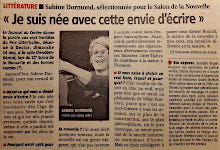 Sabine Dormond sélectionnée pour le Salon de la Nouvelle, Journal du Centre, mai 2023 (cliquer ICI)