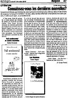 Connaissez-vous les dernières nouvelles ? Journal de Moudon - Décembre 2012 (cliquer ICI)
