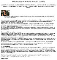 Article paru dans Le Régional no 561 du mardi 26 avril 2011 (cliquer ICI)