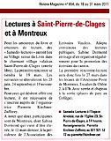 Article paru dans Riviera Magazine No 654 - Du 18 au 31 mars 2011 (cliquer ICI)